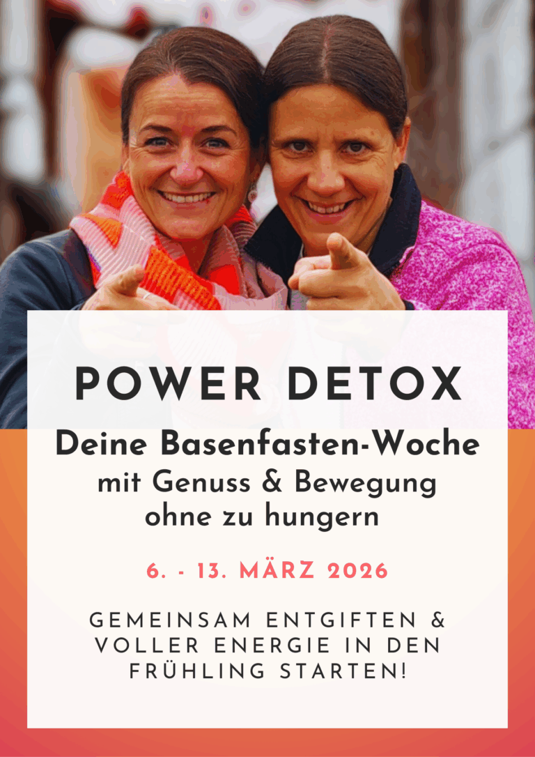 Wichtigste Infos zur Power Detox Basenwoche und Foto der zwei Veranstalterinnen Maria & Danny